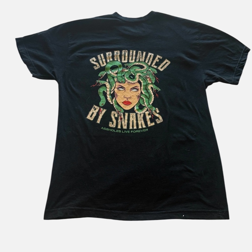 Black 'Surrounded by Snakes' Graphic Tee